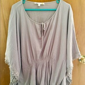 Flowy summer tunic top or cover up